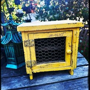 Rustic Yellow Miniature Cabinet
